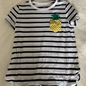 Old Navy Women’s Striped Pineapple Pocket Tee